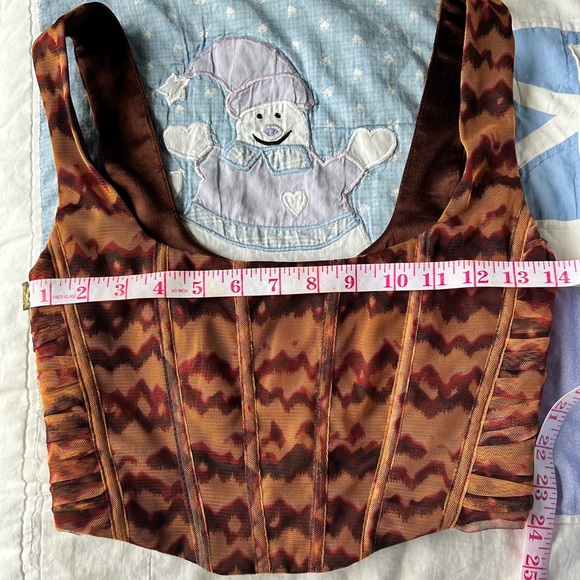 NWT Zara Womens Brown Tulle Corset Bustier Party Summer Top Small - Picture 11 of 13